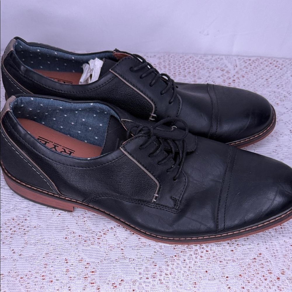 NWOT RYE lace up black leather dress oxford derby work career shoes sz 13